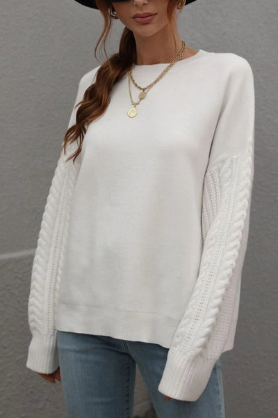 Cable Knit Sleeves Pullover