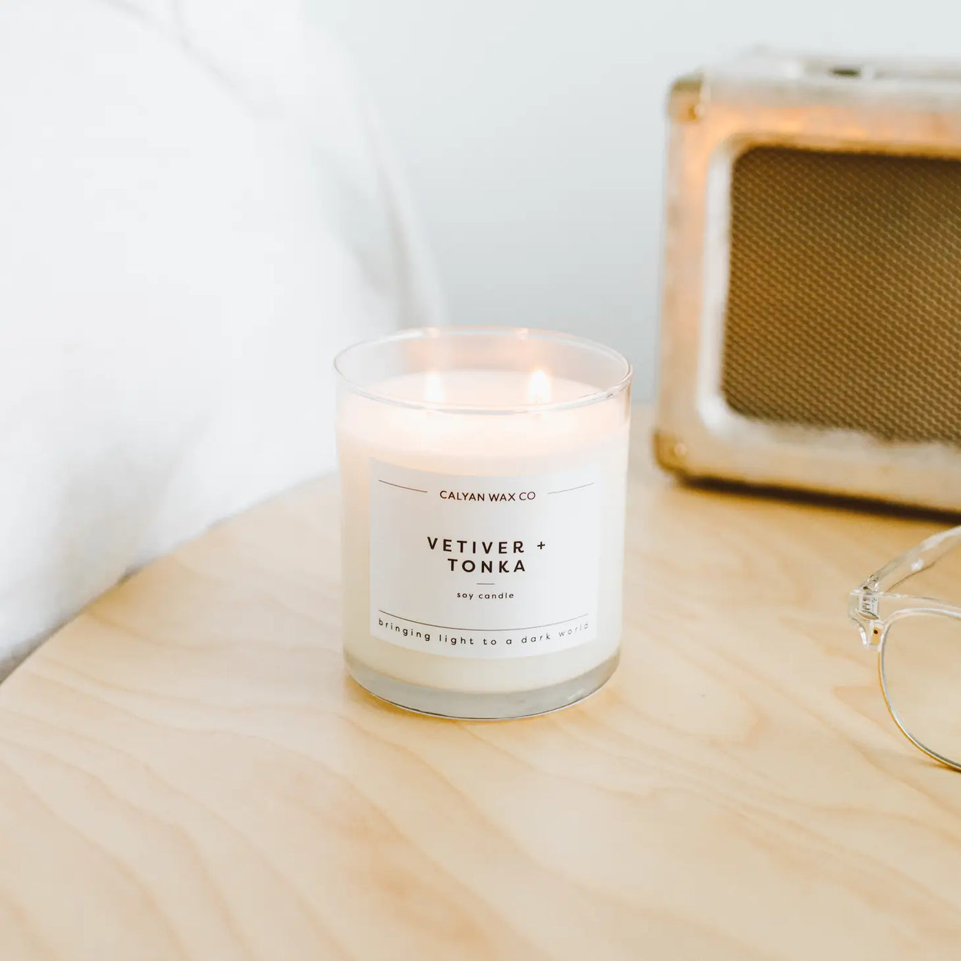 Vetiver & Tonka Glass Soy Candle