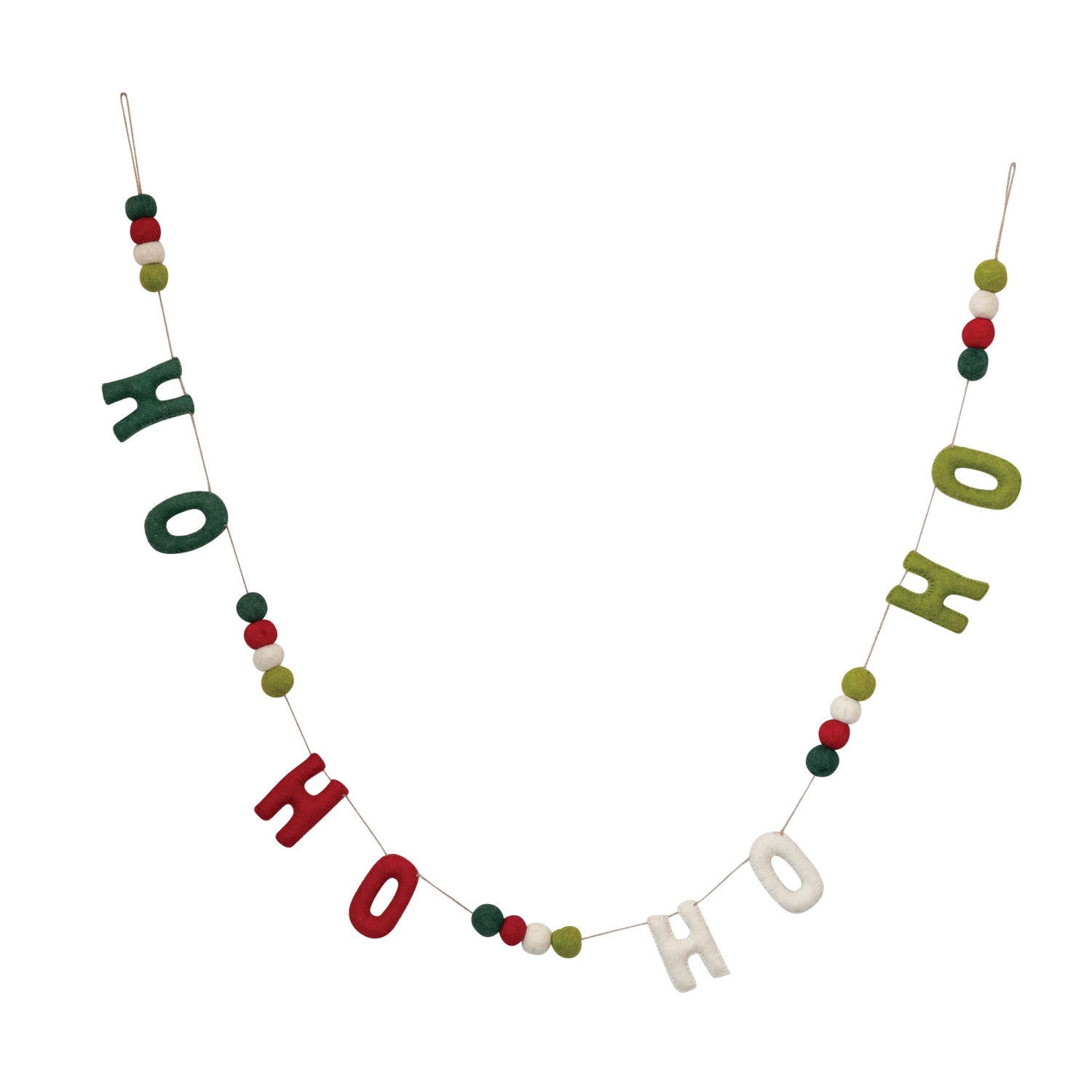 &ldquo;Ho Ho Ho&rdquo; Wool Felt Garland – White Barn Designs Co.
