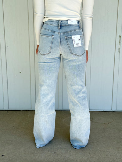 90's Vintage Light Wash High Rise Flare