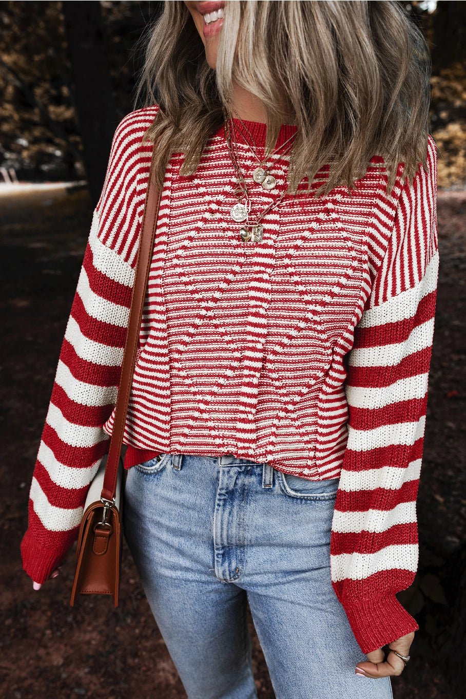 Red & White Knit Sweater