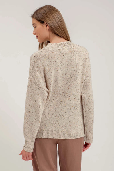 Speckle Knit Oatmeal Sweater