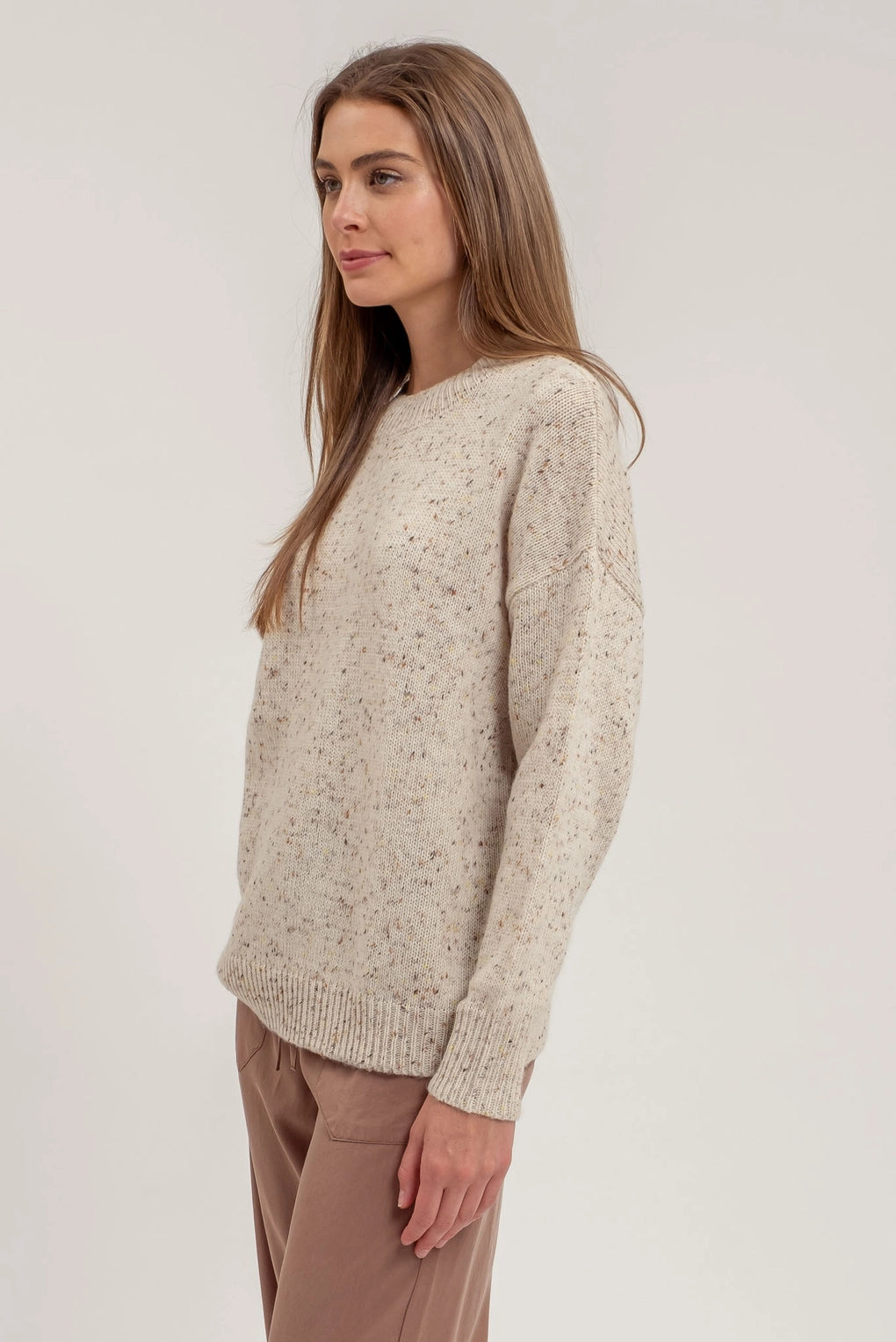 Speckle Knit Oatmeal Sweater