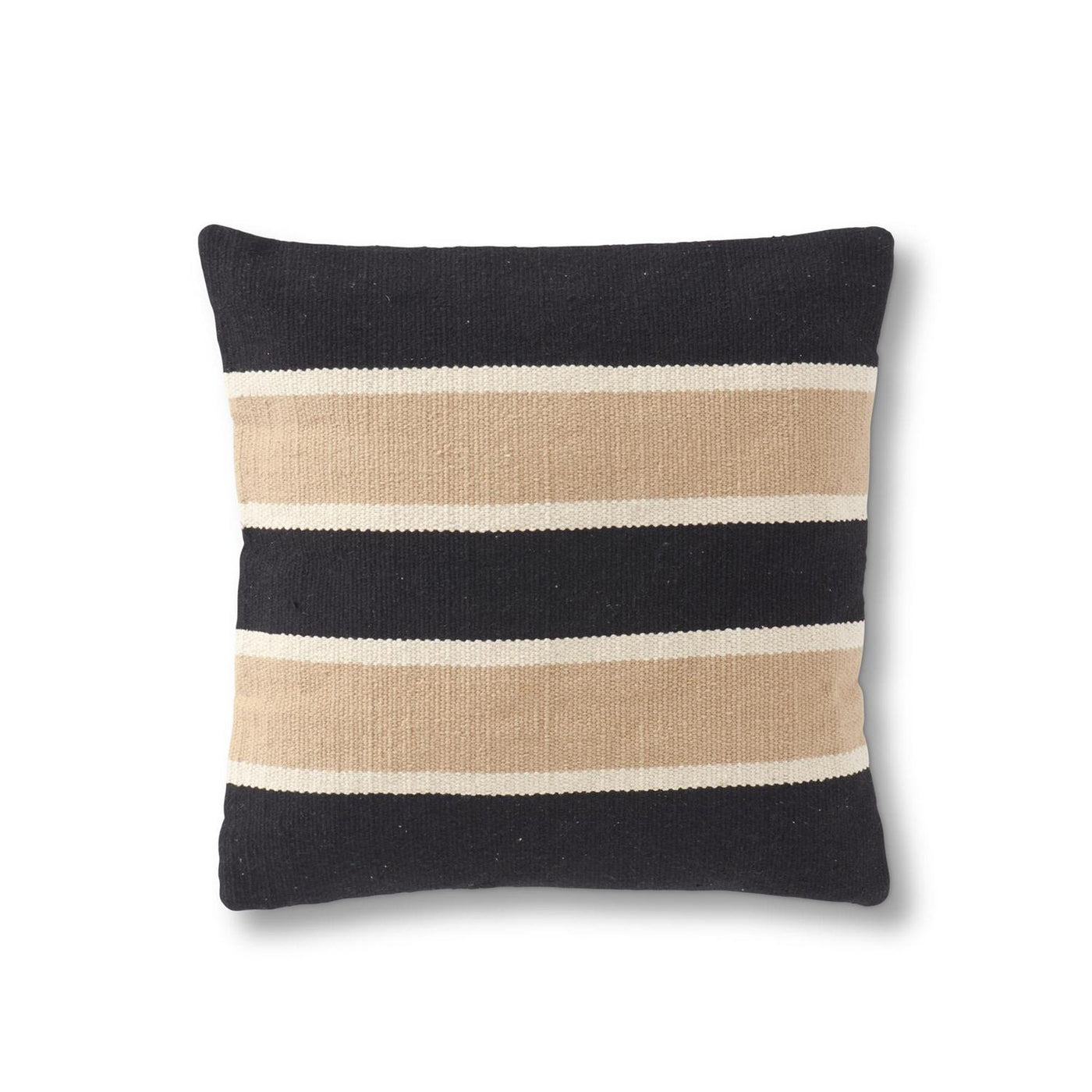 Black & Tan Striped Throw Pillow