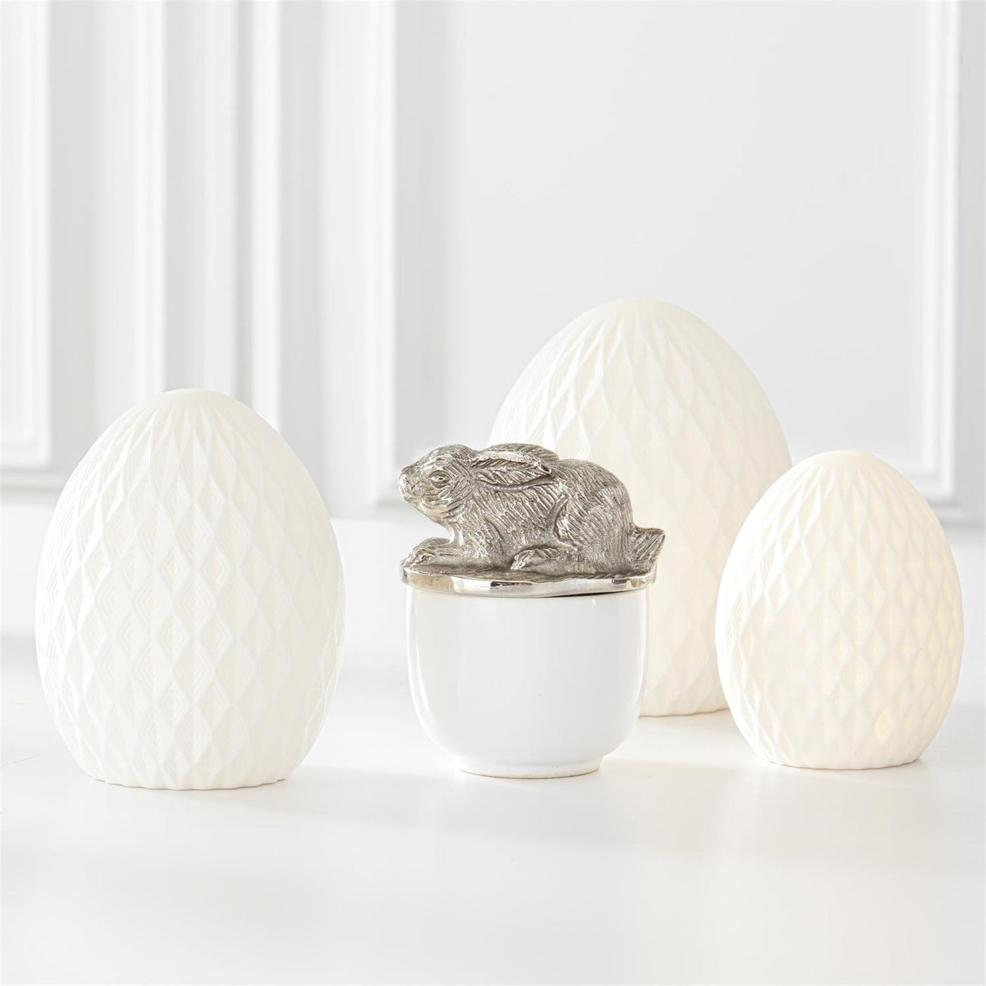 White Porcelain LED Easter Eggs