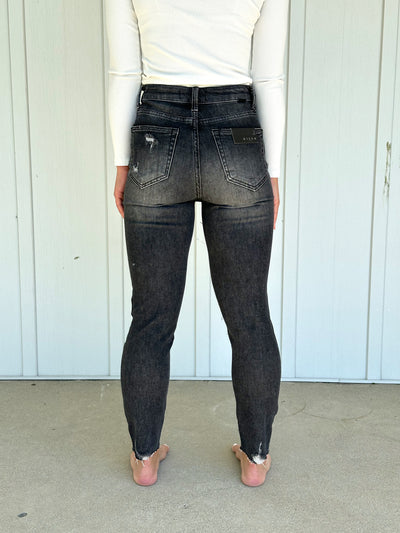 Dark Gray High Rise Relaxed Fit Skinny