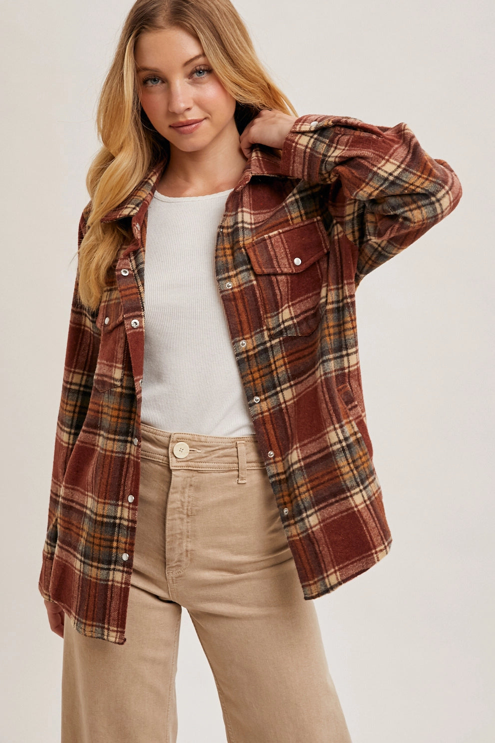 Brown Plaid Shacket