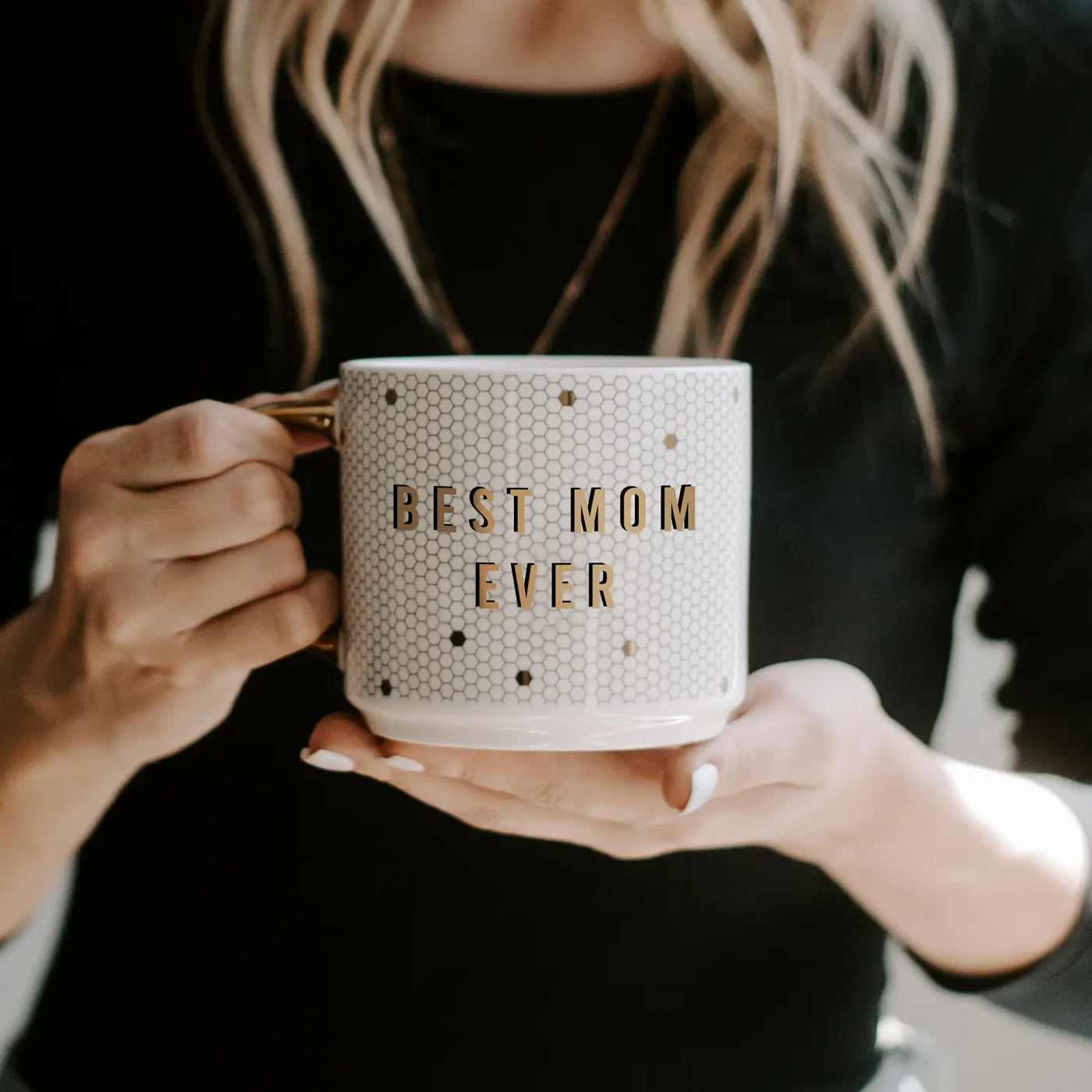 Best Mom Ever - Gold Honeycomb Tile Coffee Mug