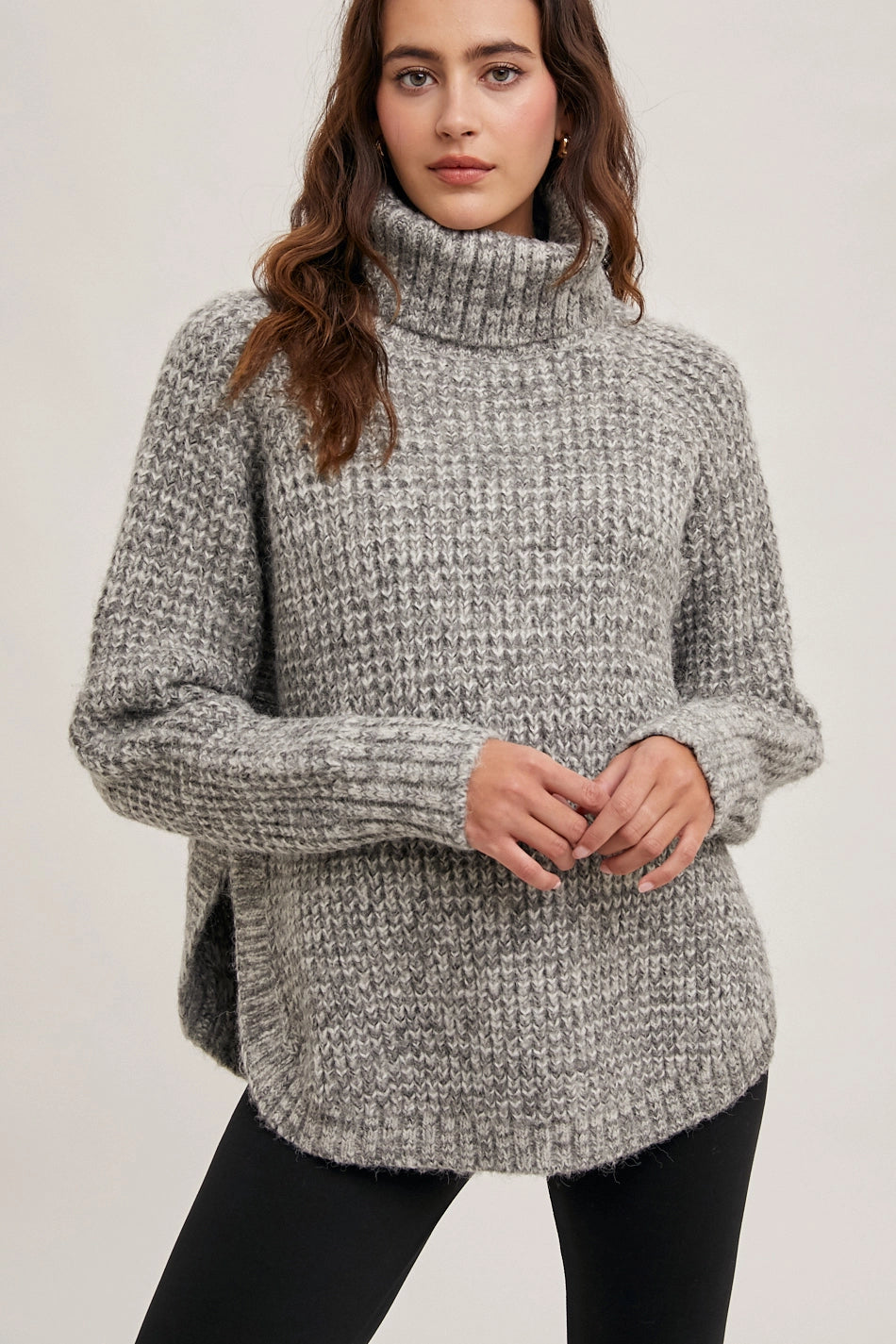 Gray Marl Turtle Neck Sweater