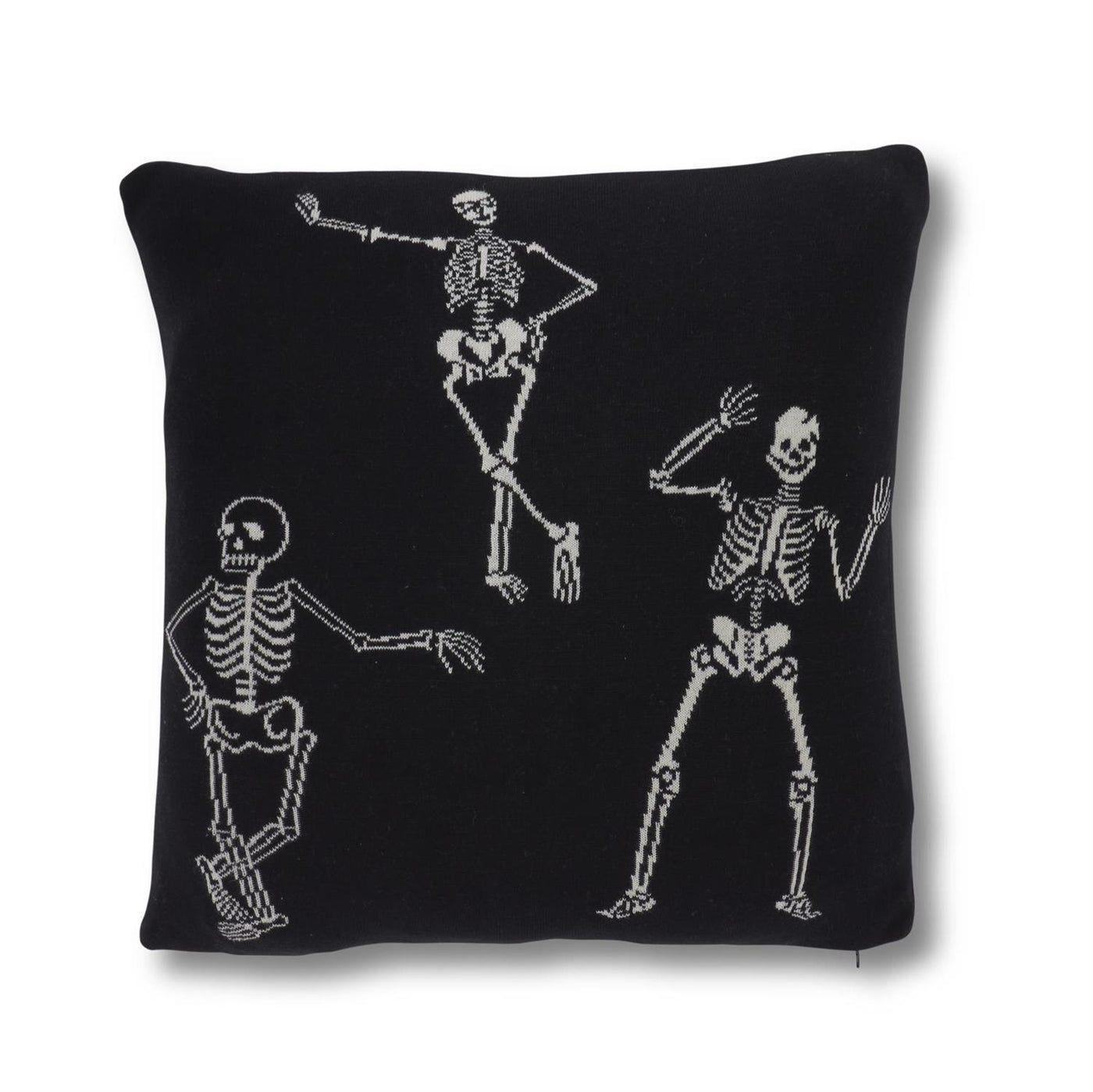 Black & Cream Skeleton Throw Pillow