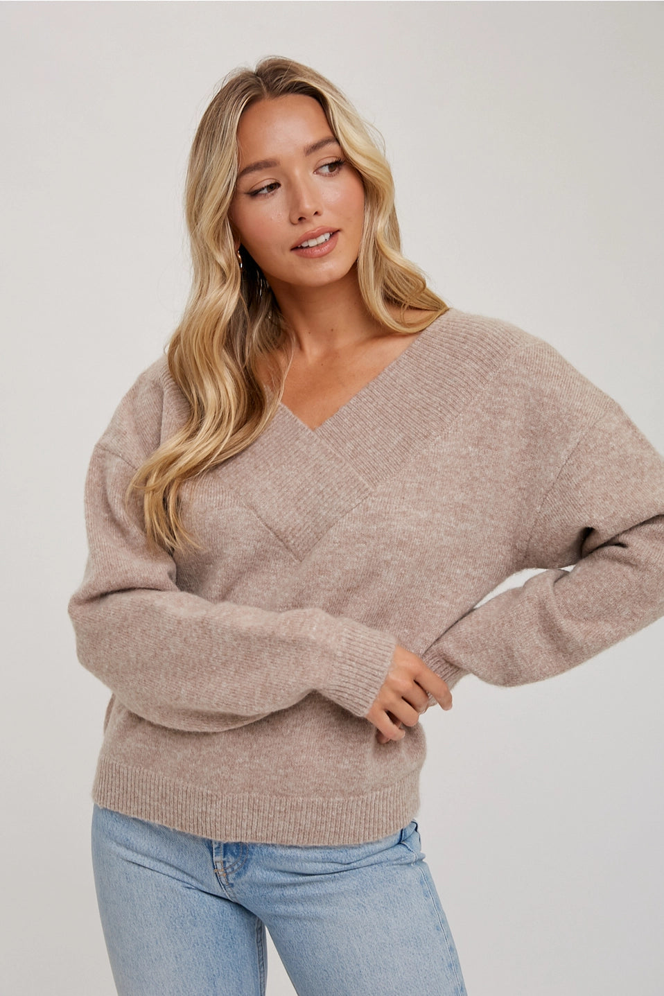 V-Neck Knit Sweater