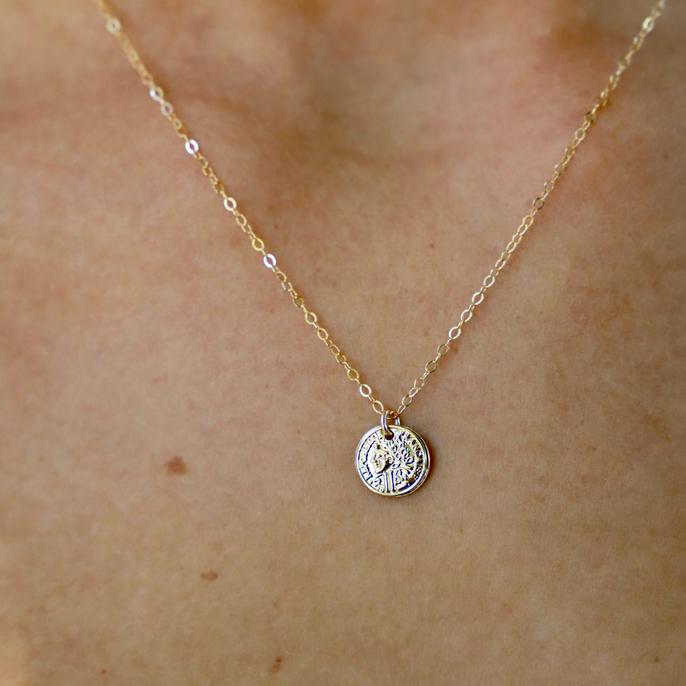 Petite Gold Coin Necklace