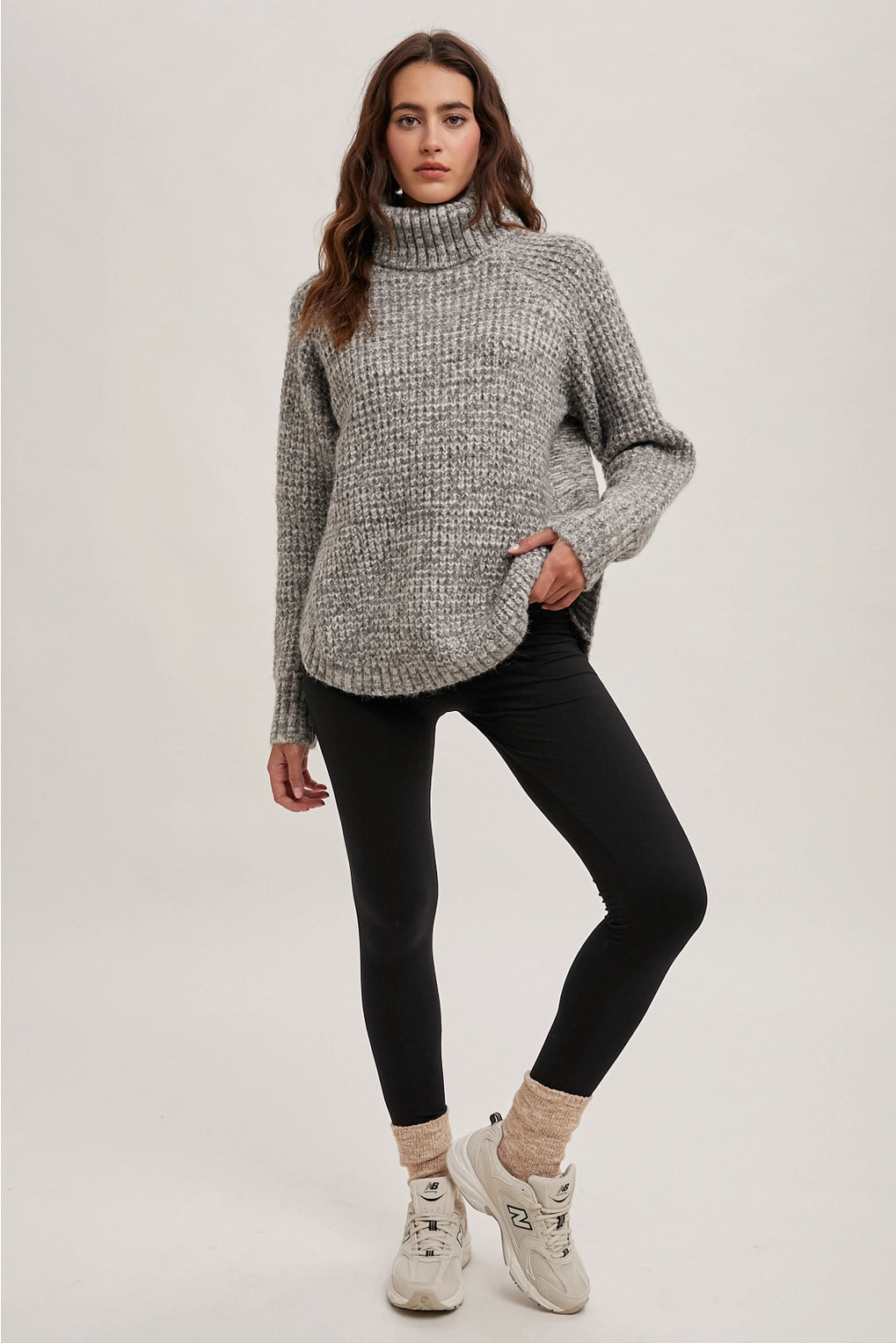 Gray Marl Turtle Neck Sweater