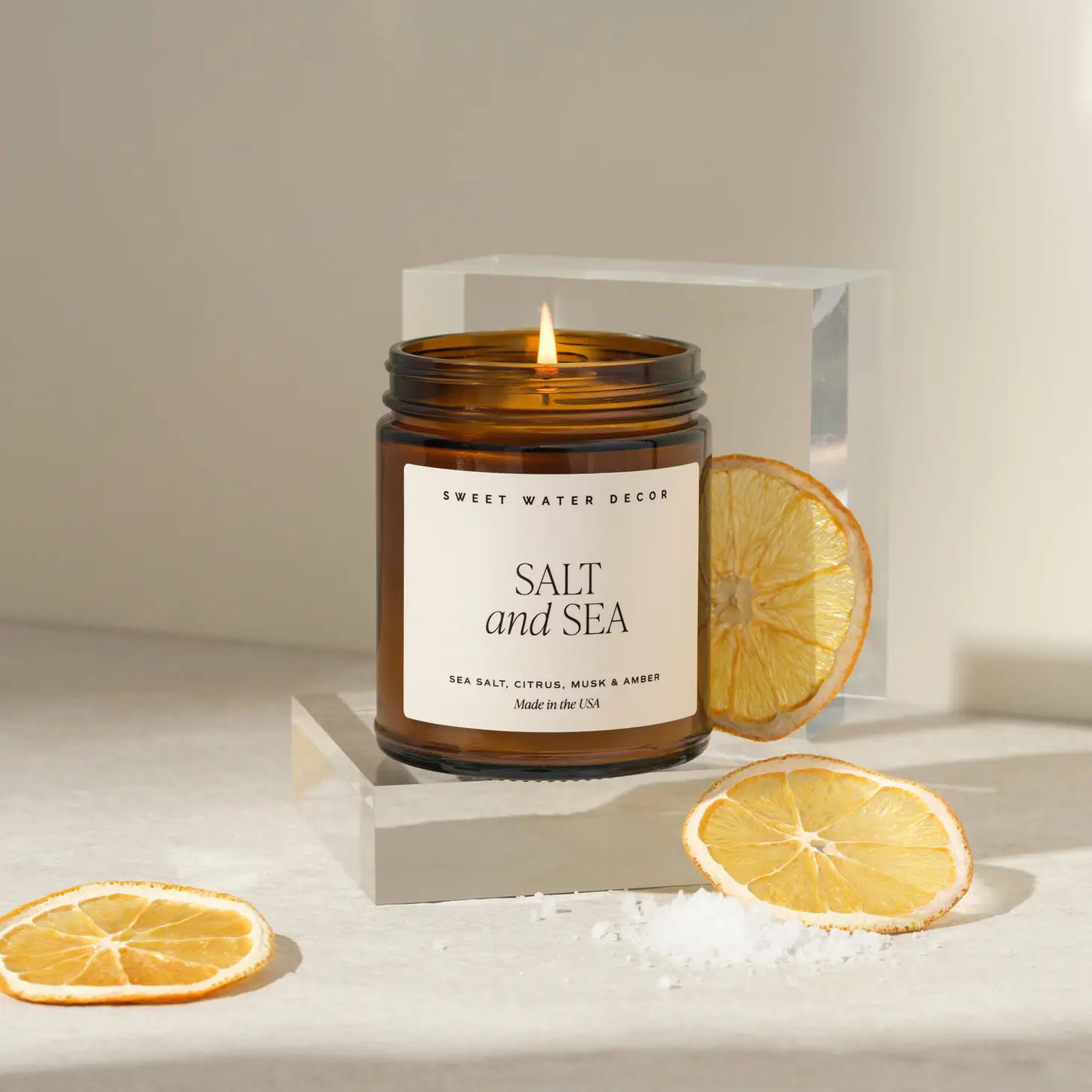 Salt & Sea Soy Candle - Amber Jar