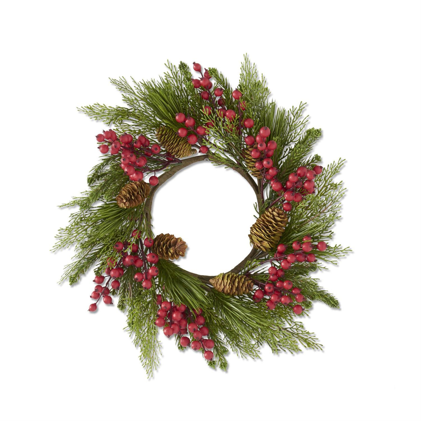 Large Pine & Cedar with Berries Candle Ring
