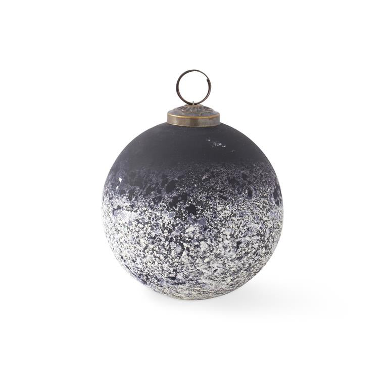 Black & White Speckled Glass Ornament