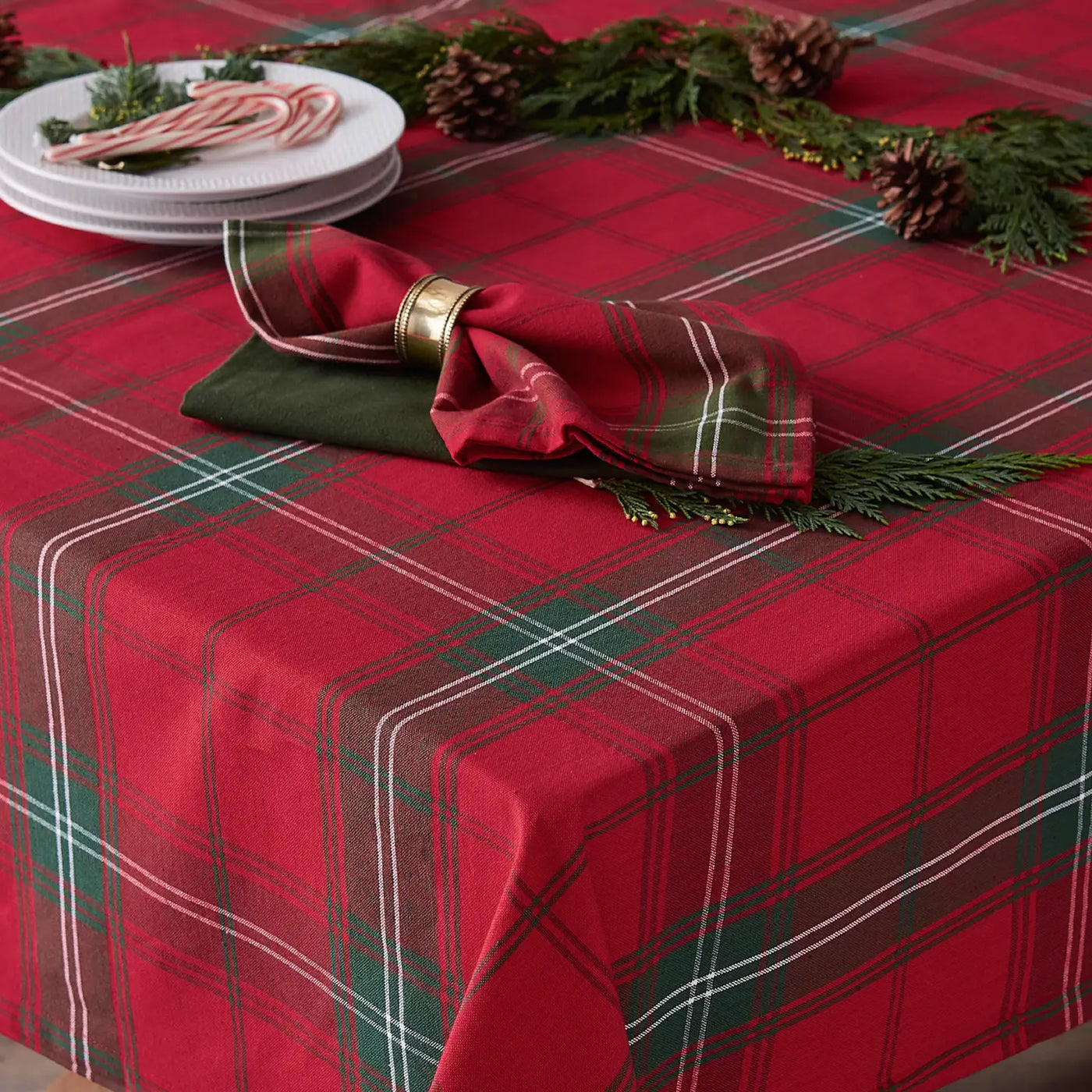 Vintage Tartan Plaid Tablecloth