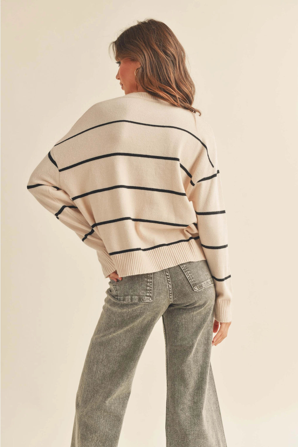 Thin Striped Sweater White Barn Designs Co