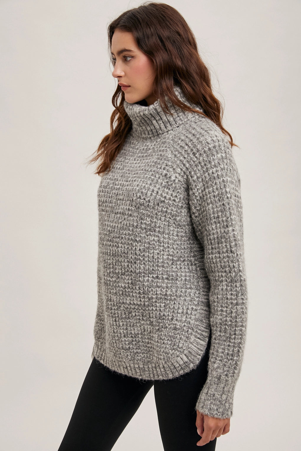 Gray Marl Turtle Neck Sweater