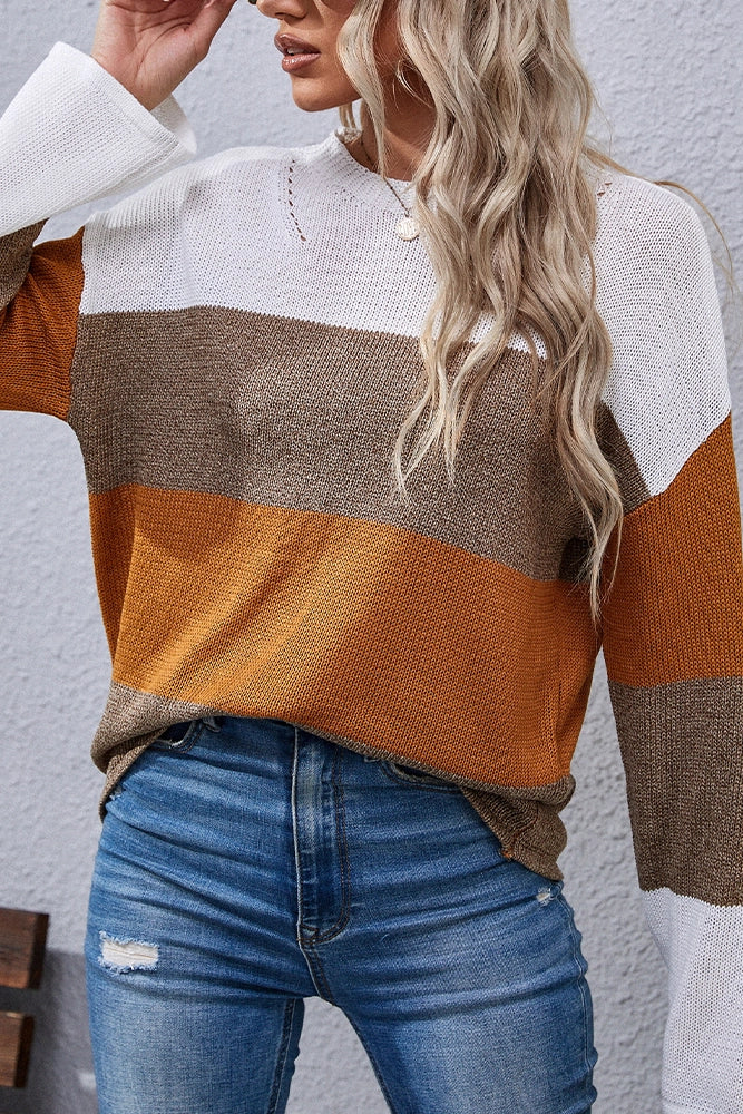 Autumn Color Block Sweater