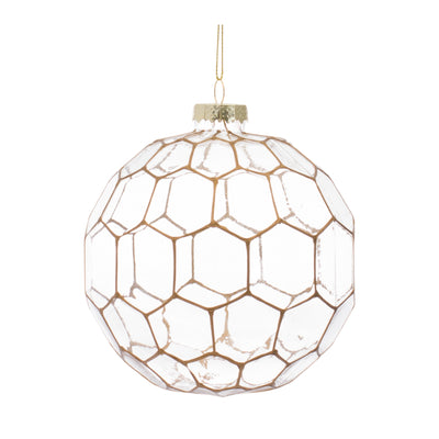 Glass & Gold Honeycomb Ornaments