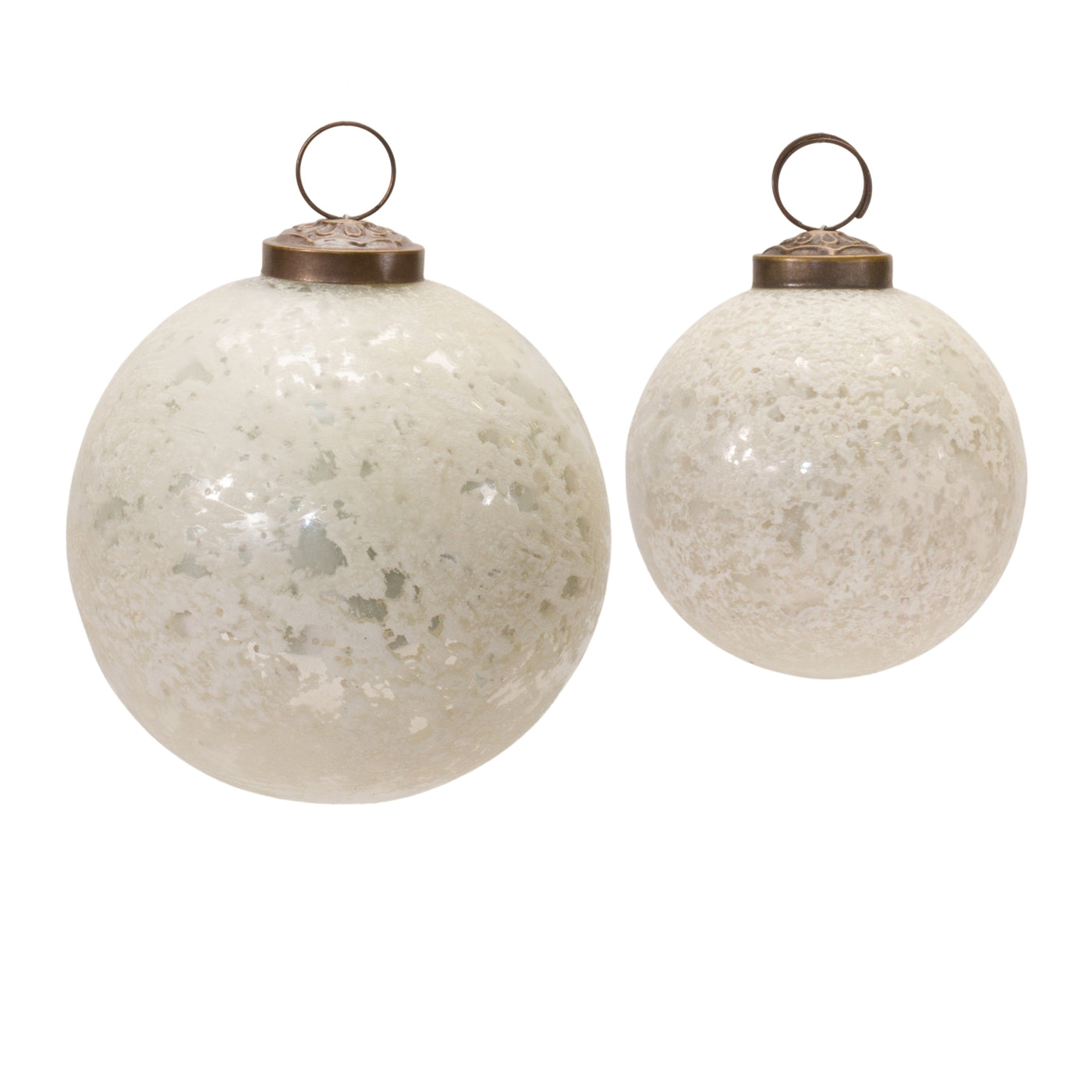 Cream Speckled Glass Ornaments