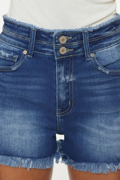 Medium Wash High Rise Shorts