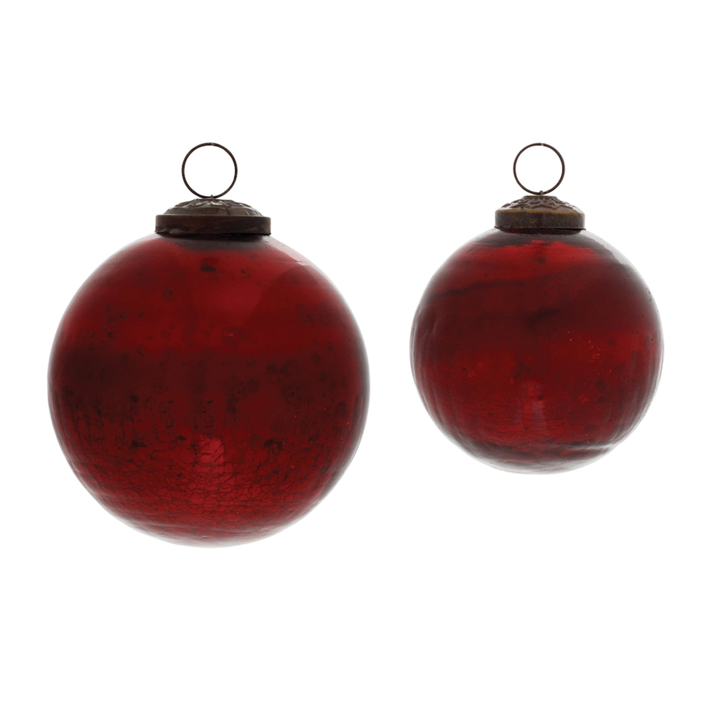 Deep Red Glass Ball Ornaments