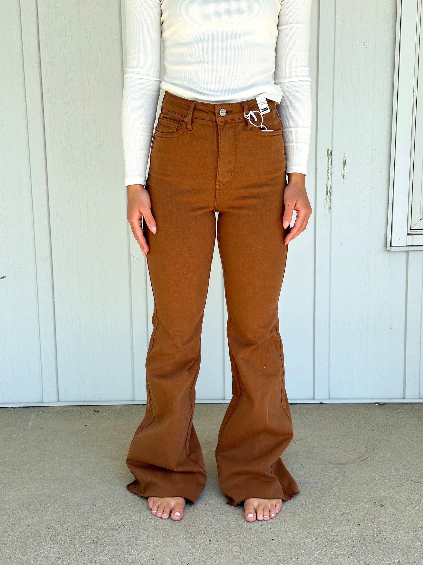 Brown High Waisted Tummy Control Flare