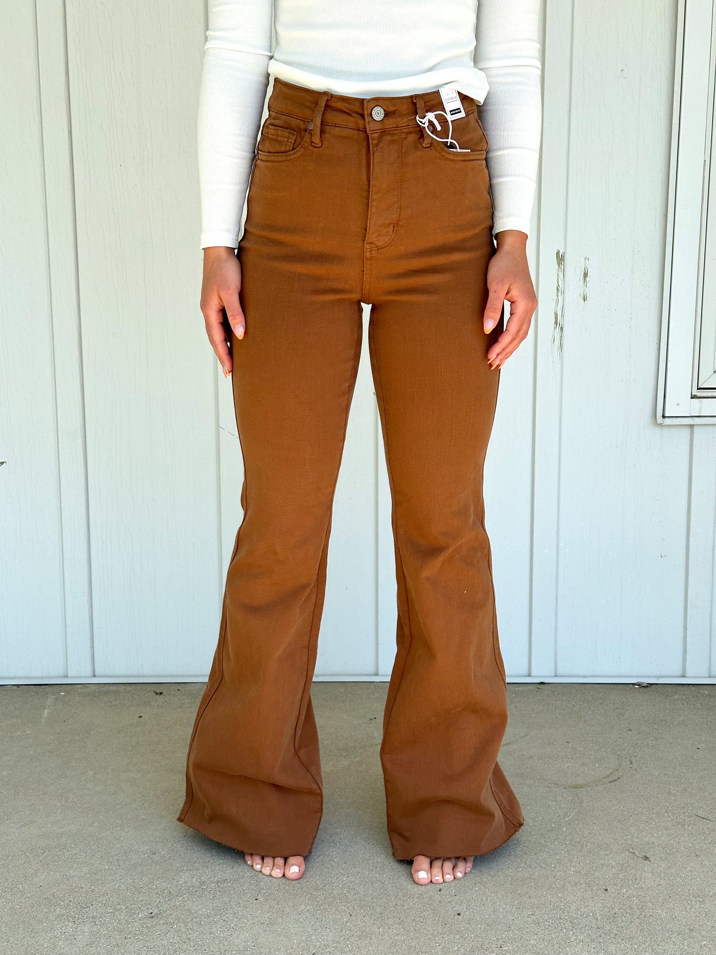 Brown High Waisted Tummy Control Flare