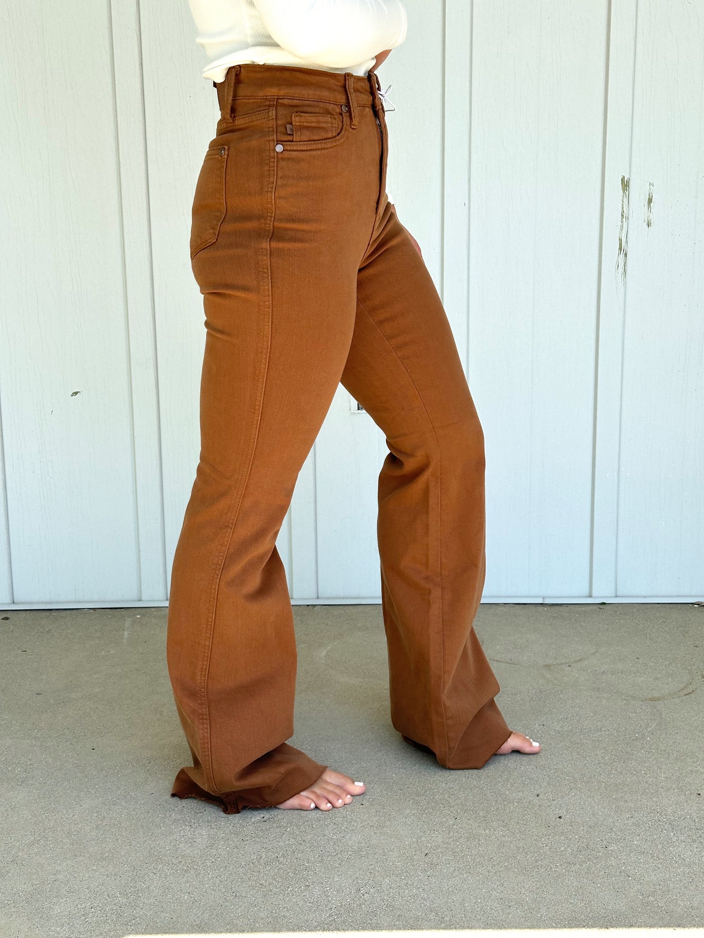 Brown High Waisted Tummy Control Flare