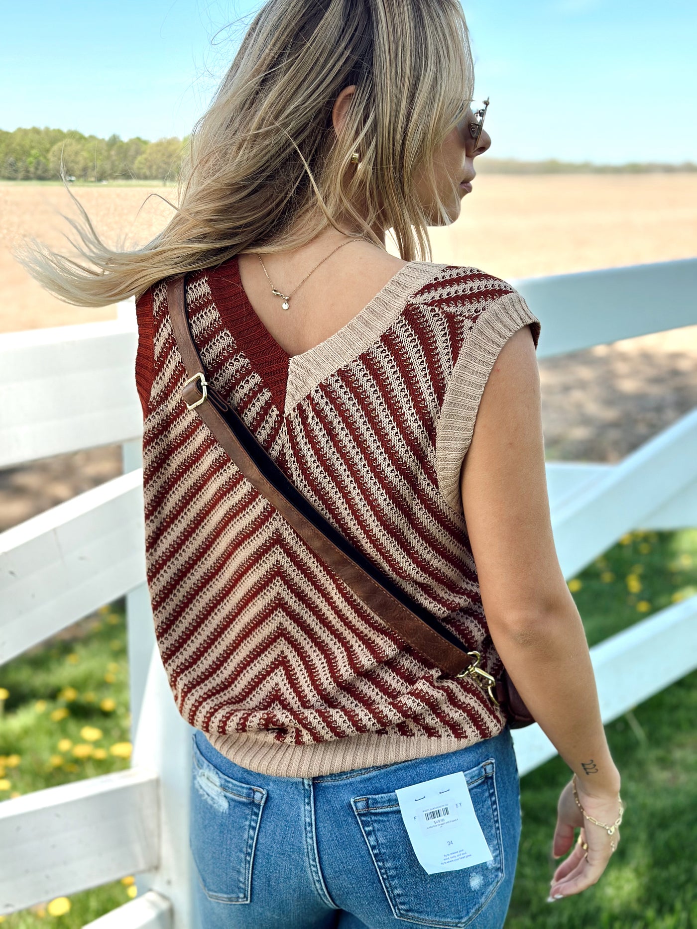 Mocha Chevron Sweater Tank