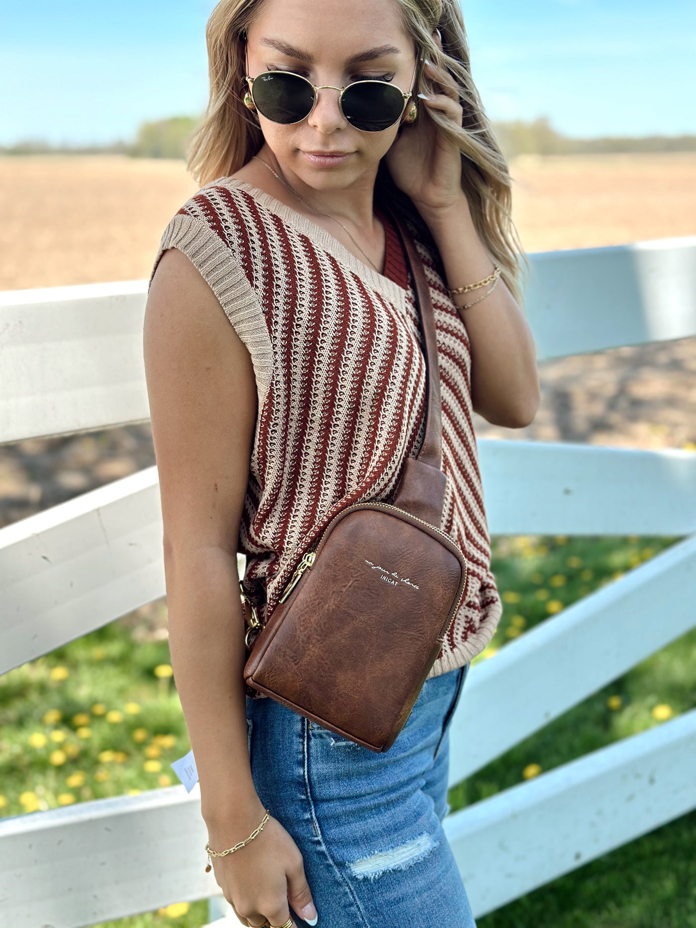 Mocha Chevron Sweater Tank