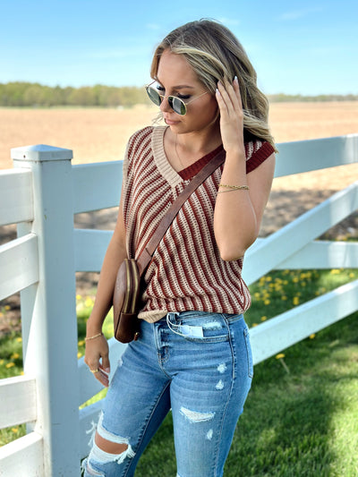 Mocha Chevron Sweater Tank