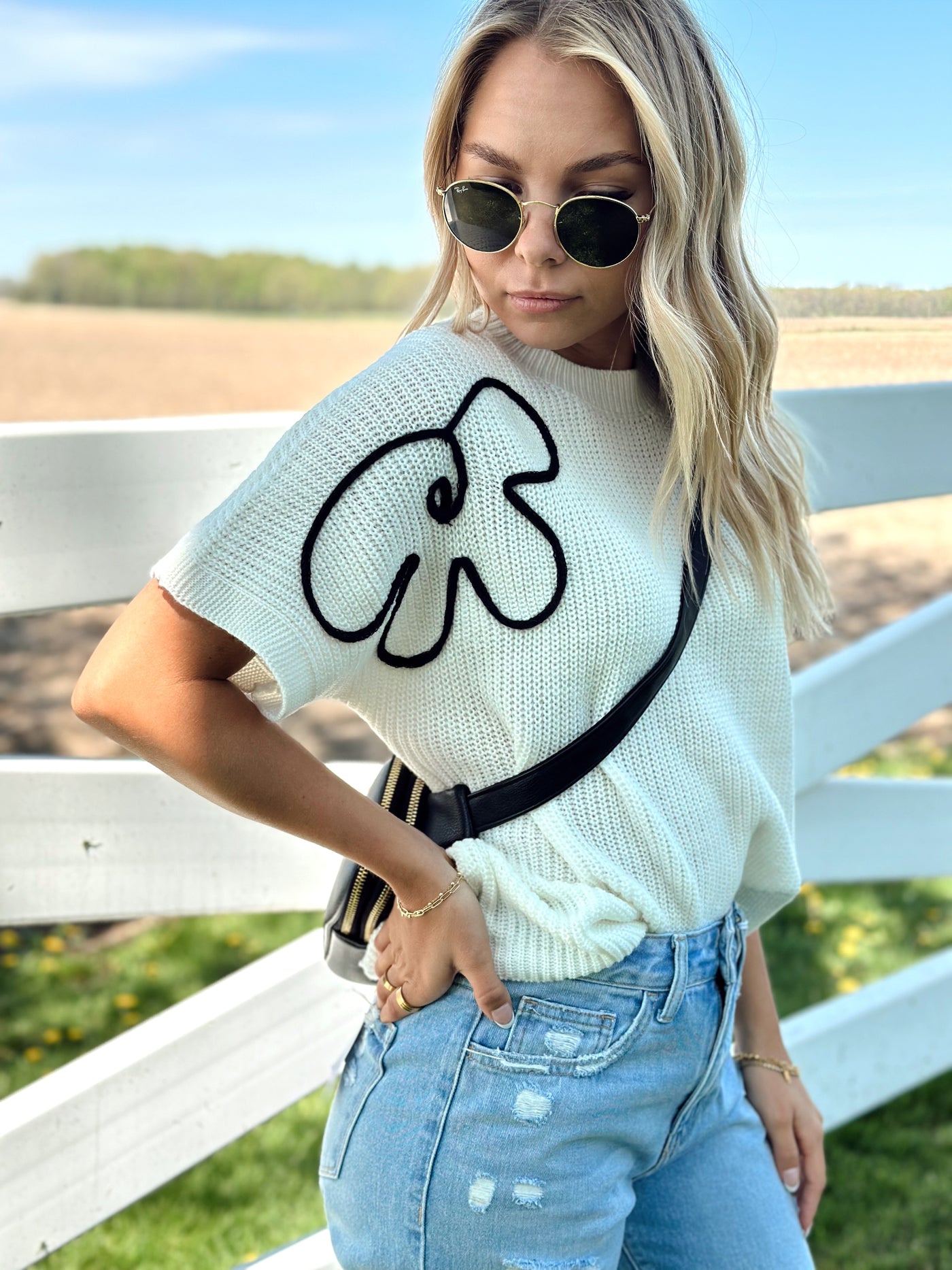 Bella Flower Knitted Top