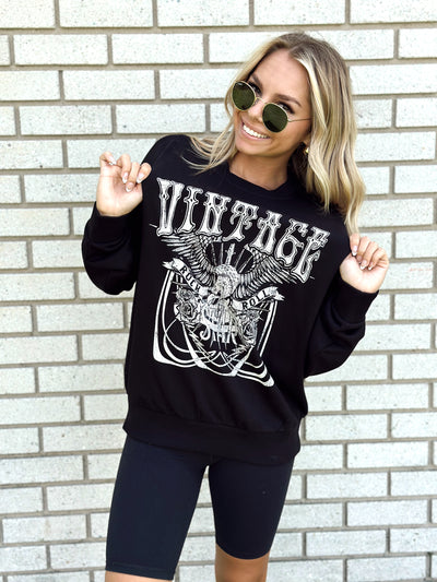 Vintage Rock and Roll Graphic Crewneck