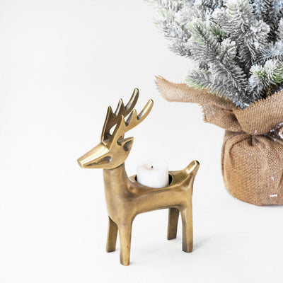 Gold Deer Tealight Holder