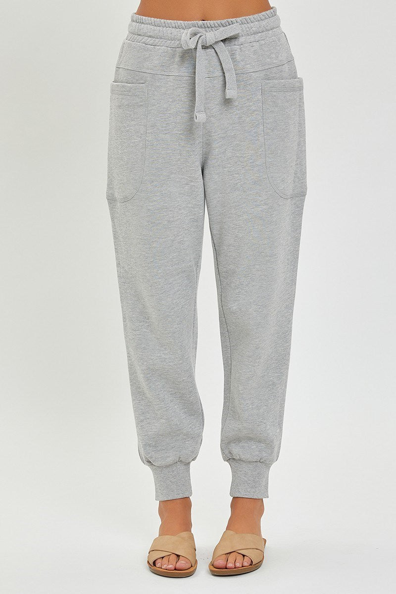 High Rise Cargo Joggers - Heather Gray