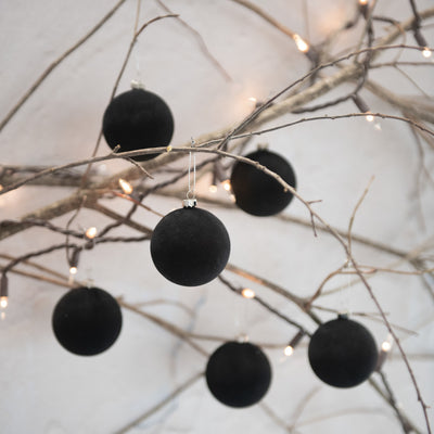 Black Flocked Ornaments