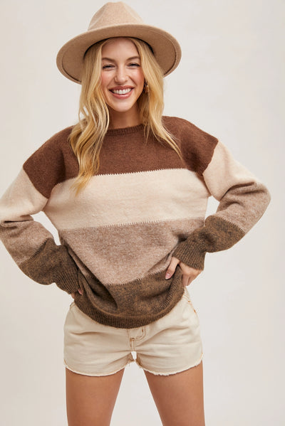 Mocha Colorblock Sweater