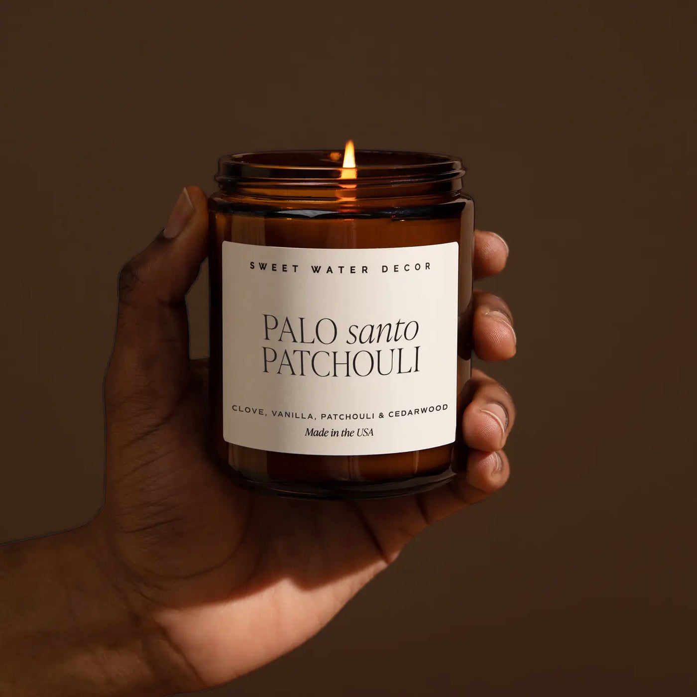 Palo Santo Patchoulli Soy Candle - Amber Jar