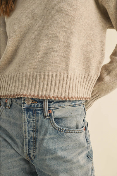 Oatmeal Stitch Edge Sweater