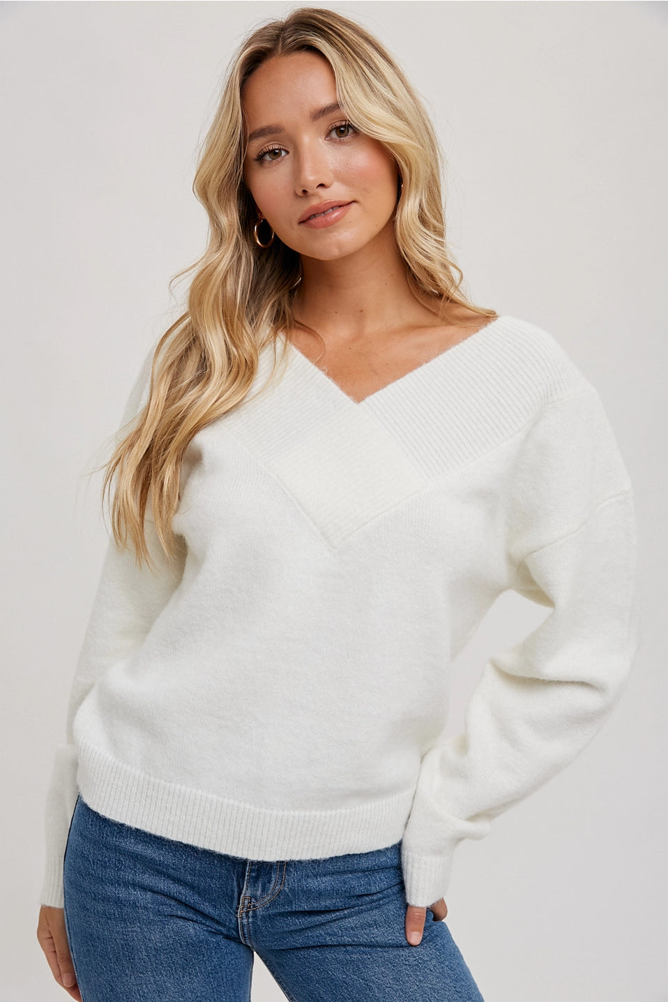 V-Neck Knit Sweater