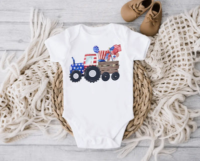 4th of July Tractor Tee/Onesie
