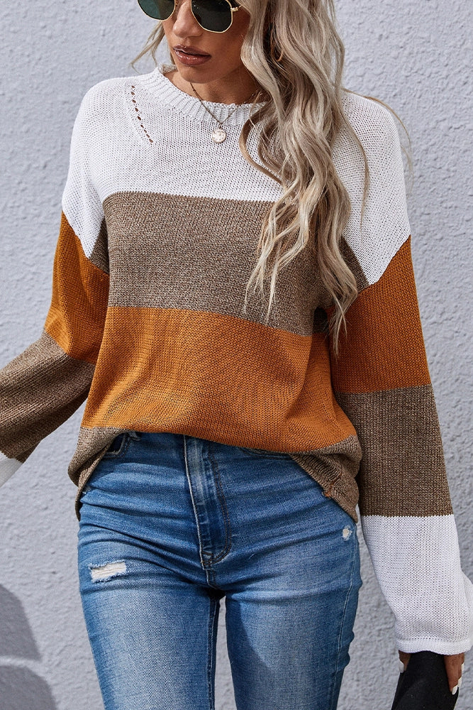 Autumn Color Block Sweater