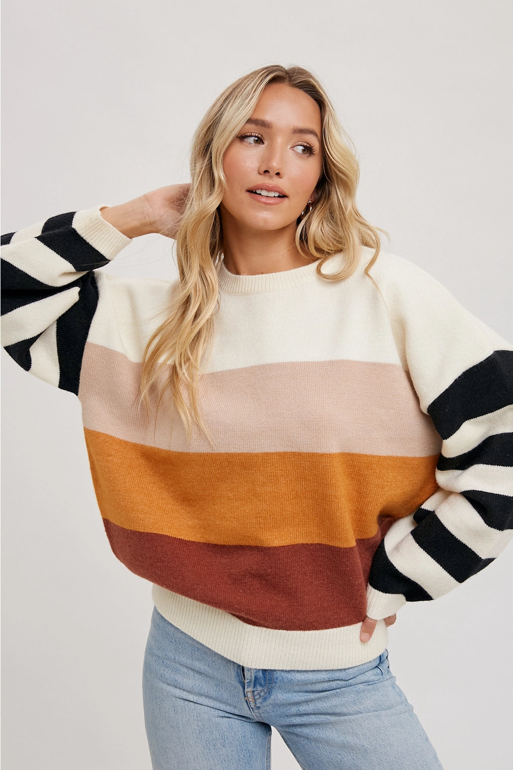 Colorblock Striped Sweater