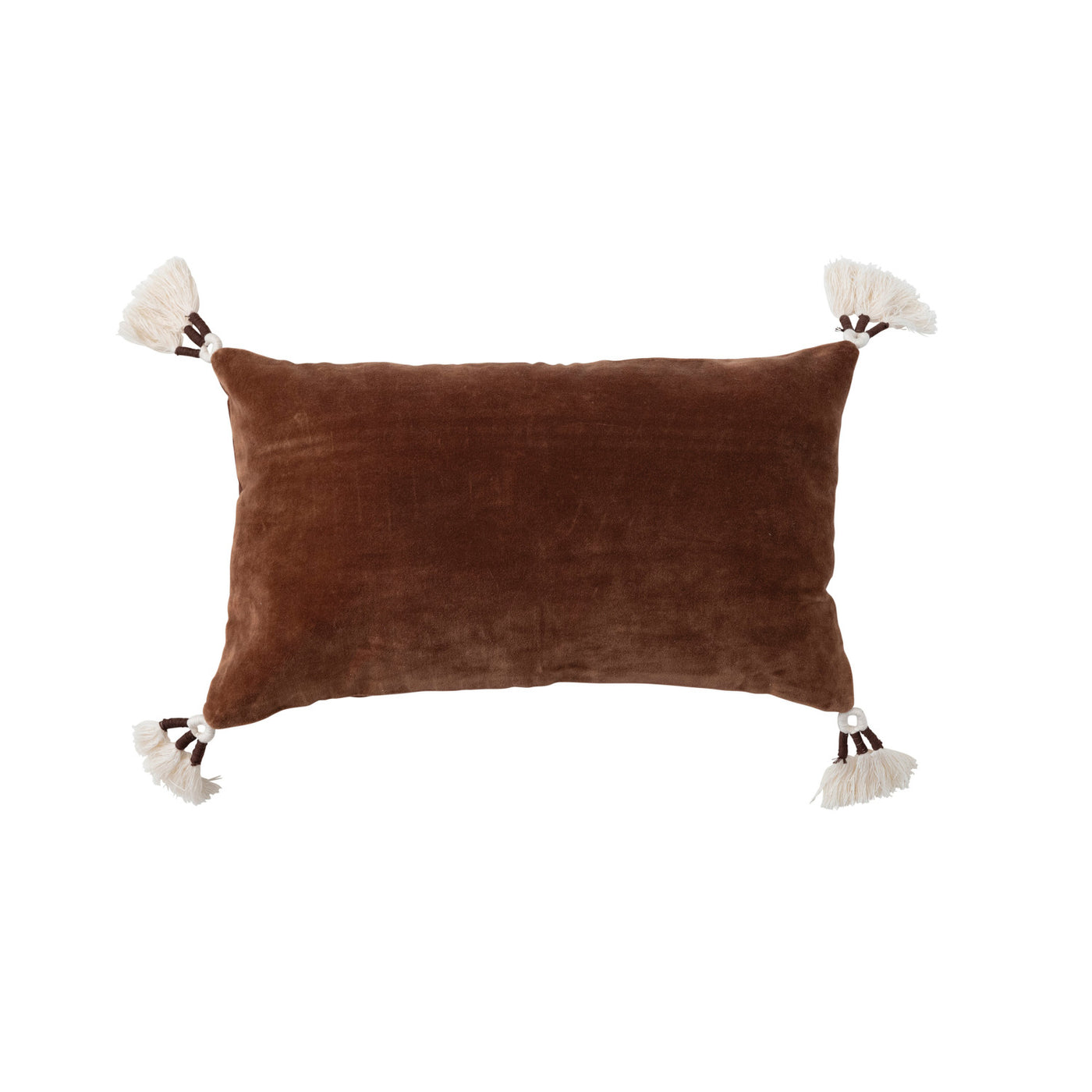 Brown Velvet Lumbar Pillow