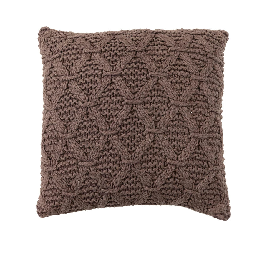 Brown Diamond Pattern Throw Pillow