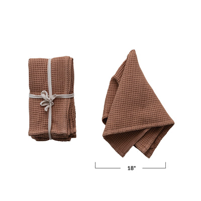 Terra Cotta Waffle Napkin Set 4