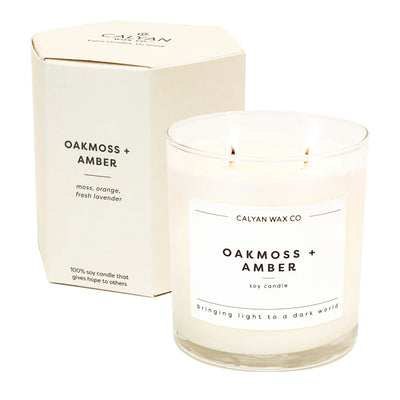Oakmoss & Amber Glass Soy Candle